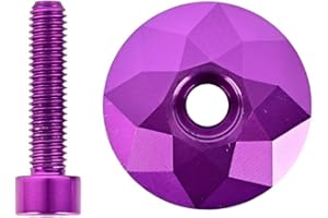 soonbuy Bicycle Headset Top Cap with Bolts, Bicycle Aluminum Alloy Headset Top Cap & Screw, Mountain Bike Stem Top Cap Cover Headset Screws for MTB Road Bike Stems purple