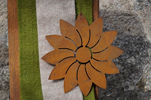 Rost Blume Modern Hänger 2er Set Deko Dekoration Edelrost Garten Metall Eisen - 2