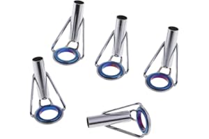 Easnea 5pcs Fishing Rod Tip Repair Kit, Stainless Steel Ceramic Ring Guide Rod Repair Replacement Tip Tops, 2,#3,#4,#5,#6