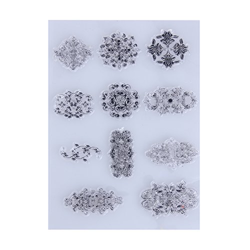 Demiawaking Transparente klare Briefmarke DIY Stempel Clear transparent Schneiden Schablonen für DIY Scrapbooking Album, Schneiden Schablonen Papier Karten Sammelalbum Dekor (1) - 2