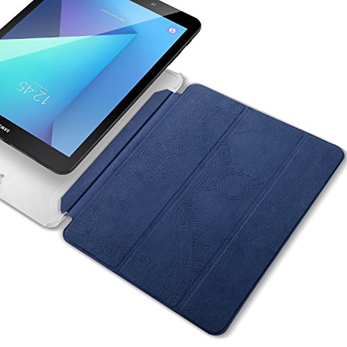 Poetic Slimline Galaxy Tab S3 9,7 Schlank Passen Tri-fold Cover Folio Stehhülle mit Automatische Schlaf / Wach-Funktion für Samsung Galaxy Tab S3 9,7 (2017) Schwarz - 7