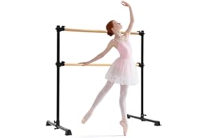 LIROPAU Doppia barra per balletto, autoportante, con piedini antiscivolo, altezza regolabile da 15 a 122 cm, per ragazze e adulti