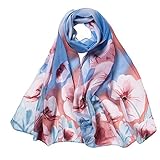 AIMEE7 Femmes Mode Foulard en Mousseline de Soie Élégant Chic Automne Longue Écharpe Châle Pas cher Grand Echarpe(Bleu)