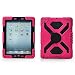 Produktbild iPad Mini Hülle für Kinder, extrem militärgeprüfte, robuste Qualität, Staub/stoßfest mit Ständer, Tablets Hybrid Schutzhülle für iPad Mini1/Mini2/Mini3(Rose/Schwarz))