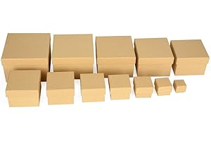 ewtshop® Lot de 12 boîtes cadeau en papier kraft fin - Matériau solide - Pour scrapbooking