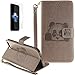 Produktbild Apple iphone 7 Plus(2016) Neu Design Hülle mit Panzerglas,ISENPENK Original Flip Bookstyle Cover Wasserdicht Shockproof Anti Slip Protection Stoßfest Leather Case mit Standfunktion,3D Panda Muster Pattern Wallet Case mit Intern Karte Schlitz,Outdoor Stoßdämpfend Magnetic Closure Handygürtel Wallet Tasche Schutzhülle Leathertasche für Apple iphone 7 Plus(2016) 5.5Zoll-[grau]+Panzerglas/Schutzfoile/Scutzglas