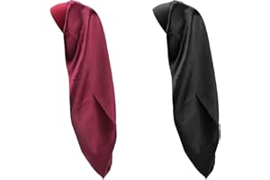 NODCOWS 2Pcs Capó de Satén Largo, Gorro de Dormir de Noche de Satén para Pelo Largo, Suave y Cómodo Silk Bonnet para Mujeres y Chicas Pelo Rizado