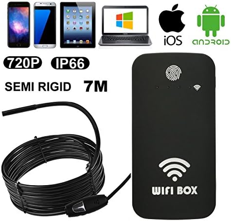 Firstwish Wifi Endoscope Inspection Camera OTG USB Wireless Borescope IOS Waterproof Snake Camera Iphone Android 6 LEDS (7M)