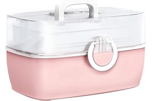 Gute Medicine Box for Safe Medication Storage,Fold 3-Layer Household Medicine Cabinet Organiser,First Aid Kit Storage Box,Portable Storage Box with Lids for Home,Outdoor