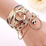 Pitashe Damen Uhr Damen Uhren Angebote Swatch Leder Uhr Armbanduhr Band Deko Quarz Uhr Mit Batterie Charm Geschenk Hellblauuhren Fashion Uhren Mädchen Uhr Teenager PU-Leder Uhr