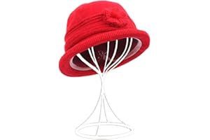 ZffXH Women 1920s Vintage Hats, Winter Autumn Wool Knit Beanie Skull Hat, Ladies Vintage Cloche Hats, Fancet Wool Bucket Snug Bowler Baseball Hat, Formal Church Hat, Beret Fleece Floppy Cap