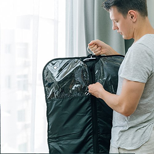 BAGSMART Anzugtasche Nylon leichte Kleidersack mit Tragegriffen Schutzhülle Faltbare Kleiderschutzhülle Magnetverschlüsse - 6