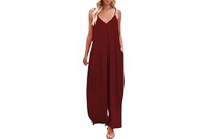 MJGKHIY Tuta Salopette Donna Estiva Ragazza Pagliaccetto Moda Pantaloni Bavaglino Jumpsuit Hippie Cinturino Eleganti Cotone Lino Pagliaccetti Sling Senza Maniche Pantaloni Sciolto Pagliaccetti Overall