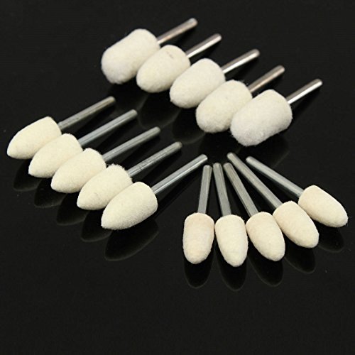Filz-Polierwerkzeug – TOOGOO(R)25-tlg Filz-Polierstifte set Polierset Satz Polierspitzen Wolle ? 3mm fuer Dremel - 2
