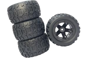 Sharplace 4X RC Autoreifen 1/16 1/12 1/14 RC Crawler Auto, Gummi Reifen, RC Car Rally Reifen, Ersatzautoteile Montage für 124018 124019 144001 124017 124016 für 16889 gebürstet bürstenlos, Schwarz