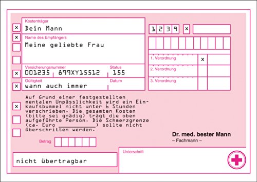 Rezept Gutschein Karten an "meine geliebte Frau" für Einkaufsbummel nicht unter 6 Stunden • auch zum direkt Versenden mit ihrem persönlichen Text als Einleger.