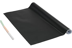 Venilia Tafelfolie selbstklebend inkl. 3 Kreiden | Kreidefolie Kühlschrank Tafel Schwarz Matt | 67,5cm x 1,5m, Stärke 150μ | Multifunktionstafel-Folie, Küchenfolie | ohne Phthalate | Made in EU