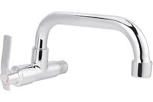 FDIT G1/2in Pratica struttura in ottone a parete Singolo rubinetto per acqua fredda Lavello Rubinetto Maniglia progettata ergonomicamente per l'uso domestico in cucina(25cm)