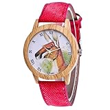 IG Invictus Damen Mode Casual Lederstrap Analog Quarz Runde Uhr T353 N Quarzuhr Rote Quarz Uhr