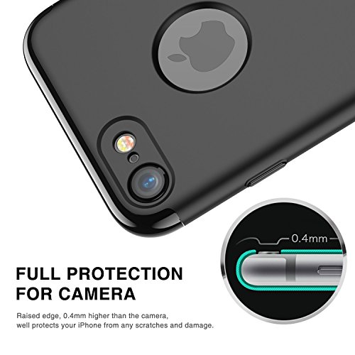 Funda iPhone 7  RANVOO 3 en 1 Anti-Scratch Anti-huella dactilar a prueba de choque Marco Electroplate con superficie antideslizante cubierta Excelente agarre el caso para el iPhone 7   logo out 