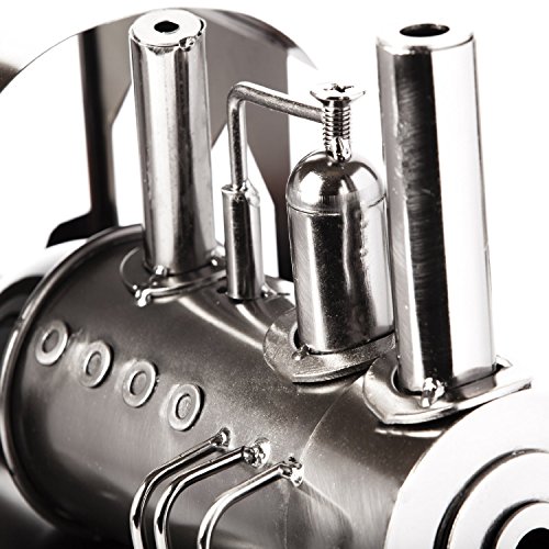 BRUBAKER Flaschenhalter Lokomotive Metall Skulptur Geschenk mit Geschenkkarte - 6