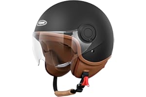 ‎YEMA HELMET YEMA HELMET Jethelm DW-631 Moped Scooter ECE 3/4 Halbhelm für Herren Damen