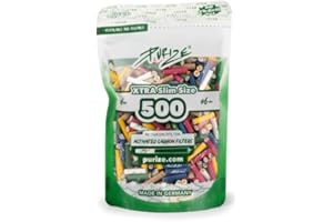 ‎PURIZE PURIZE 500er XTRA Slim 6mm Beutel Multicolor - Premium Aktivkohlefilter - Made in Germany