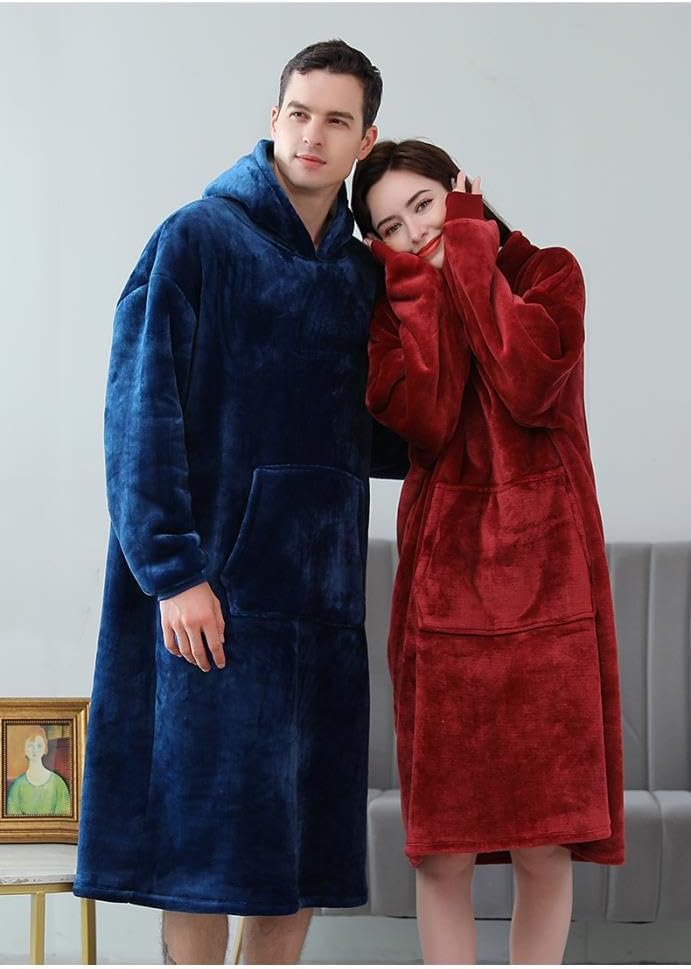 Mulberry 2'li Wellsoft Kapşonlu Giyilebilir Tv Battaniyesi Unisex Over Size Polyester