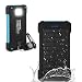 Produktbild FLOUREON Solar Powerbank Ladegerät 10000mAh Externe Akku Batterie Wasserdicht mit USB LED-Lampe für Handy Tablet Smartphones usw (Blau)