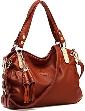 Faston Damen Tasche Handtasche Henkeltasche Leder Schultertasche Messenger Muße Umhängetaschen