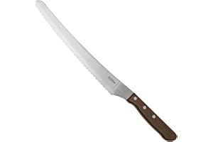 EDEN QUALITY PRODUCTS Eden Pankiri Coltello da Pane Giapponese 27 cm, Manico in Legno di Noce, lama in Acciaio Inox, Per Tagliare Pane, Torte, Dolci e Frutta