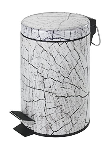 Wenko 21390100 Kosmetik Treteimer Wood, Fassungsvermögen 3 L, Metall, 17 x 25 x 17 cm, Mehrfarbig