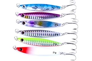 LENPABY 7 pcs métal Dur mer coulant Plomb leurres de pêche wobbler brochet Carpe Truite Perche Calamar Poisson appâts de pêche 14g / 21g