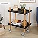 Produktbild WJQSD Laptop Tischcomputer Sofa Beistelltisch mit Rädern, Tablett Beistelltisch Wohnzimmer Schlafzimmer, 2-Tier Nachttisch Utility Rollwagen 2 Farben Multifunktionaler Klapptisch für den Innenbereich,