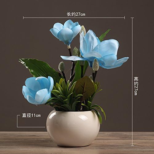 GFEI The flower pot decoration/Home Furnishing living room TV cabinet bar simulation flower/kapok Magnolia decoration process (11 * 27 * 27cm),C