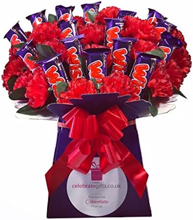 Valentine's Day Wispa Chocolate &amp; Flowers Bouquet