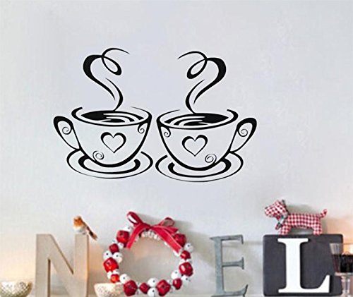 Lumanuby Wandtattoos Küche Wanddeko Kaffee Wandsticker Wandaufkleber für Glasfenster Café Esszimmer Und Restaurant - 9