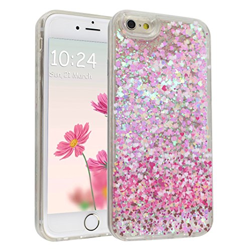 iPhone 6 Plus Hülle, iPhone 6S Plus Liquid Case, Asnlove Schönen Klar Hart Plastik Tasche Kristall Handytasche Bling Treibsand Flüssig Schwimmend Glanz Sparkle Funkeln Stern Kreativ Design Etui Protective Cover Handy Tasche Schutzhülle Shiny Schale für Apple iPhone 6 Plus / 6S Plus(5.5Zoll)