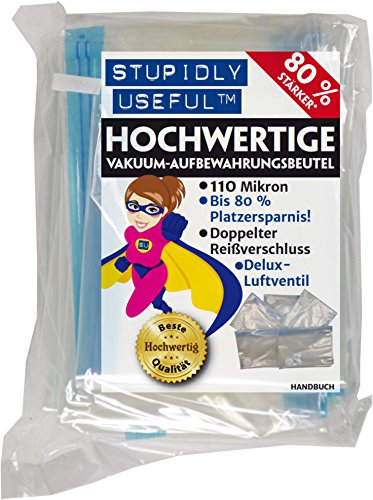 "Stupidly Useful" Hochwertige Vakuum-Aufbewahrungsbeutel - 5er-Pack - Höchste Qualität Platin 110 Mikron-Sortiment (M 70 cm x 50 cm, 10-er Pack)