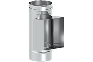 TECNOVIS Schornstein Reinigungselement mit Kasten 210 x 140 mm, EW einwandig, Wandstärke 0,6mm; 120 mm Innendurchmesser, Edelstahl