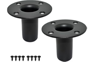 Howonder Lautsprecherständer Top Hat 4.13"x3.29" ，Metall-Lautsprecherschrank-Masthalterung， PA/DJ-Stativ Lautsprecherständerhalterungen Adapter 105X85mm (2 Packungen Schwarz)