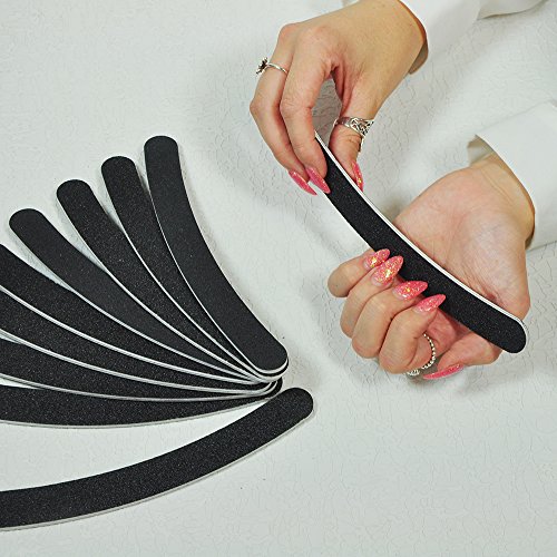 Black Banana Shaped Emery Boards - 10 Pack