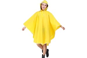Ceestyle Raincoat Cape de Pluie Femme Portable EVA Manteau Imperméable Poncho à Capuche Moto/vélo Bâche Environnement pour Voyage/Camping/Randonnée/Vacances