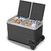 ICECO MCD95D 12/24Volt 95 Litre Kompres&ouml;rl&uuml; &Ccedil;ift B&ouml;lmeli Tekerlekli Outdoor Oto Buzdolabı/Dondurucu