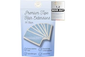‎SCHAUMEX Premium In Hair Extension Tapes - Unsichtbare, Starke Haarverlängerungs-Klebestreifen (96 Stück) - wasserdicht - atmungsaktiv - zuverlässig - auch bei schweiß