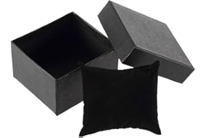 Steellwingsf Boîte cadeau en carton pour bracelets, bijoux, bagues, boucles d'oreilles, montre-bracelet (noir)