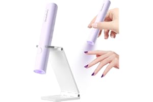 Mini Lampada UV LED Unghie, Denabuty Lampada per Unghie Senza Fili 3W, USB Ricaricabile e Portatile, Penna per Asciuga Unghie Salone di Casa, Torcia Elettrica per unghie Gel Sciugatura Rapida Viola
