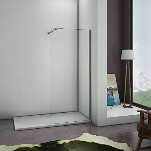 Perfect 700mm Walk in Shower Enclosure 8mm Easy Clean Glass Screen Wet Room with 1400x800mm tray and bar