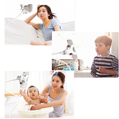 Handyhalter,Shawe 360 Drehen Handyhalter Desktop StÃ¤nder Halterung Smartphones Halter Tablet Halterung Handy Einer LÃ¤nge von 90cm, Drehen 4 - 6 Zoll Kompatibel FÃ¼r Smartphones iphone 7/ 7 Plus Samsung Galaxy S8/ S8 Plus (WeiÃŸ)