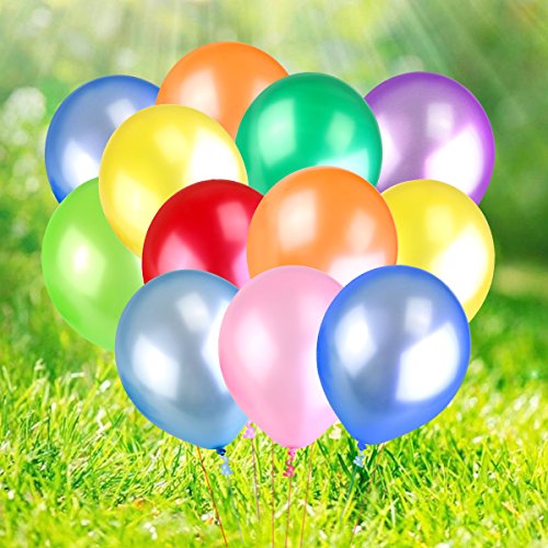 NUOLUX Sortierte Farben Luftballons mit einer blauen Ballon-Pumpe / Kompressor/Luft-Kompressor für Party, Geburtstag und andere feiern-100pcs(Random) - 9